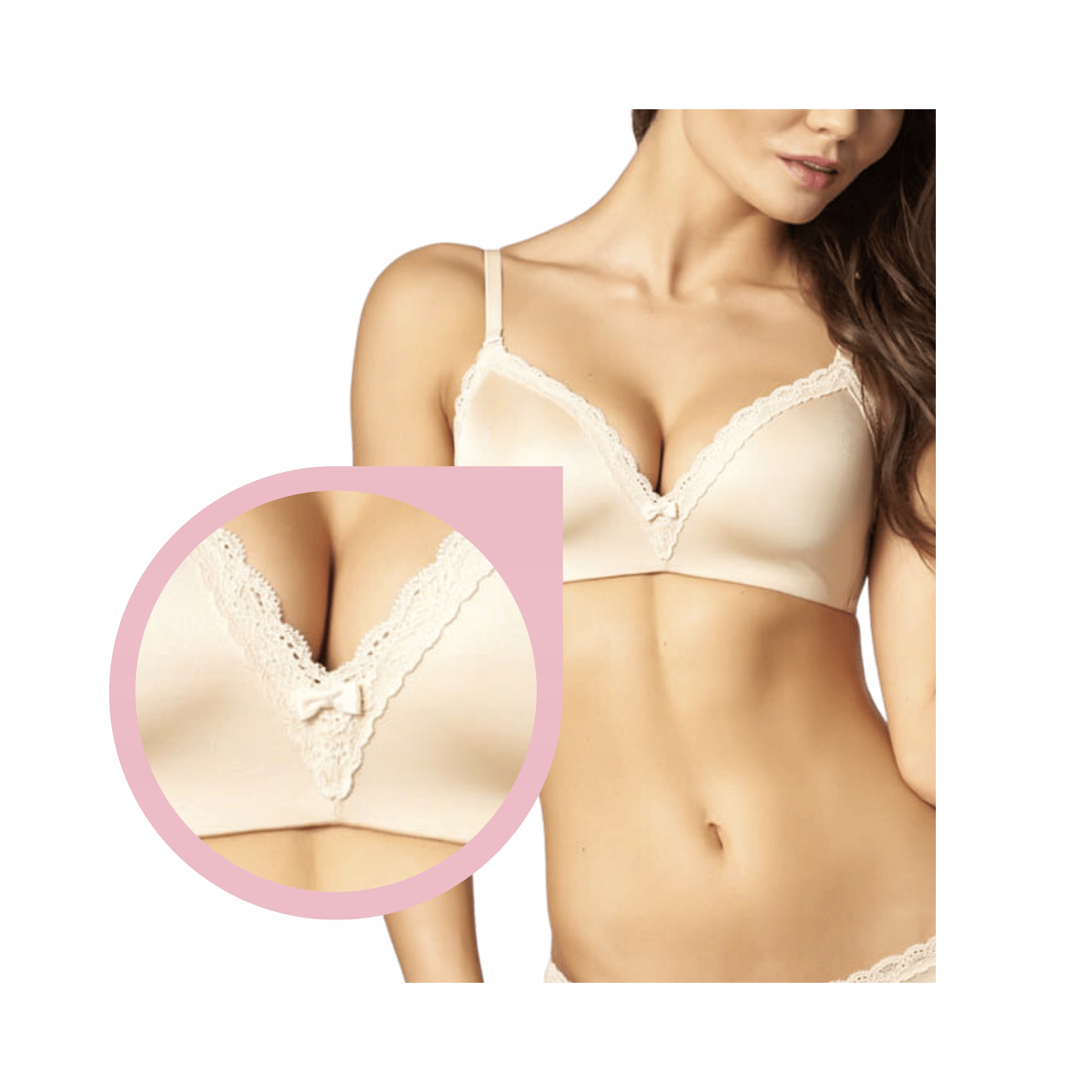 Agio DB-9174 podprsenka hladká béžová bez kostic pohodlná 75C