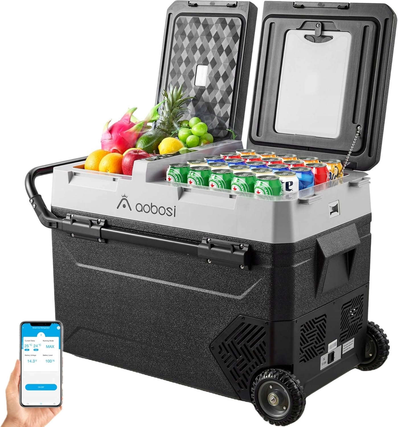 AAOBOSI Lodówka samochodowa kompresorowa 57L sterowanie aplikacją, 12/24V EAN (GTIN) 0701915427424