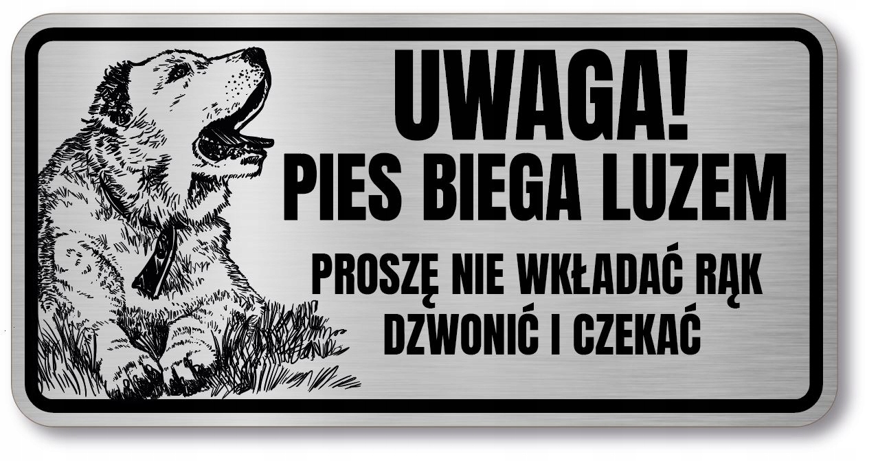 

Tabliczka uwaga pies Owczarek Środkowoazjatycki
