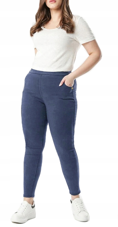 

Spodnie Jeans tregginsy Plus Size T176 granat 7XL