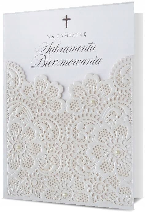 

Kartka na Bierzmowanie z życzeniami ażurowa H1020