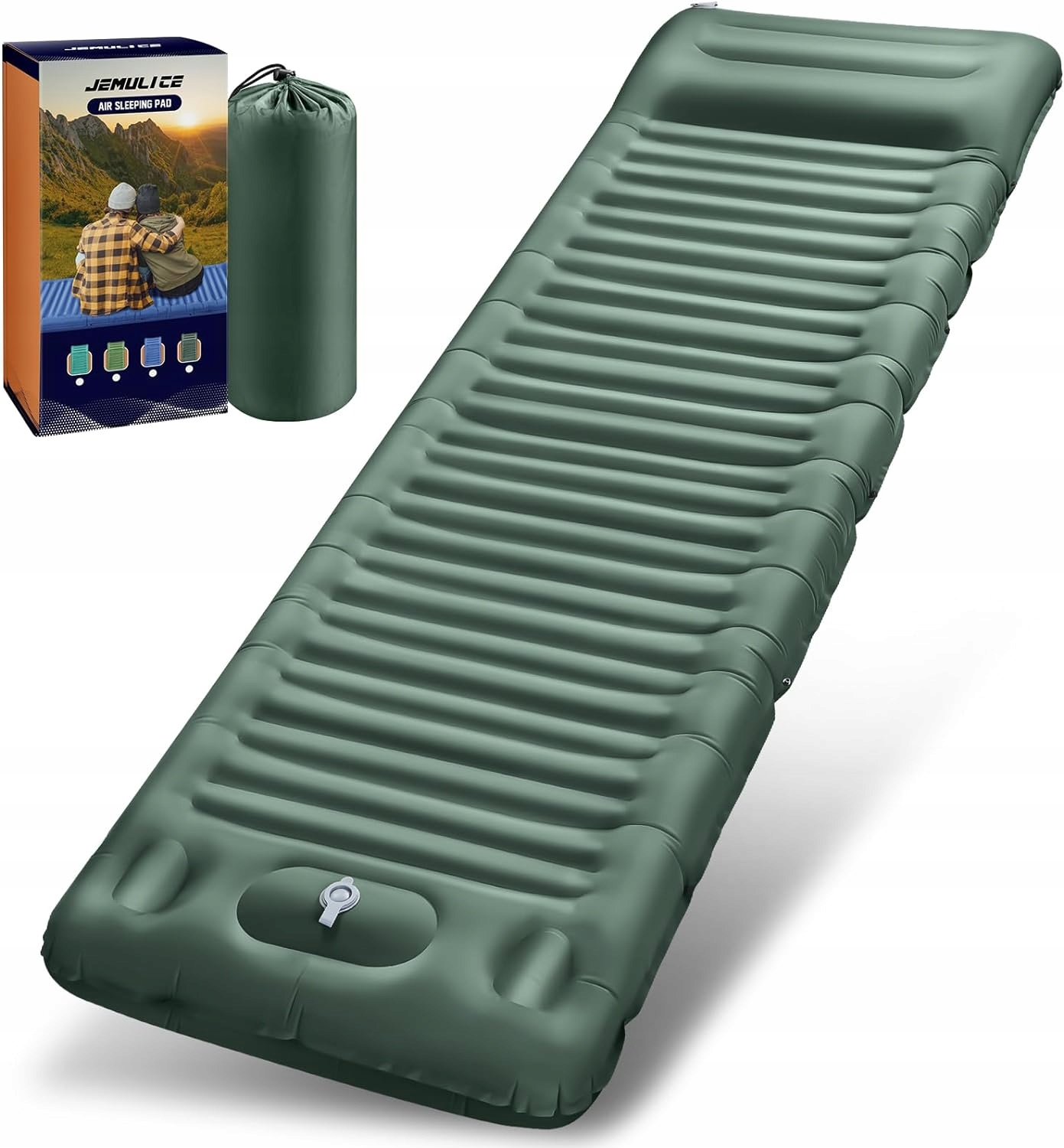 MATERAC SAMOPOMUJĄCY ZIELONY 200X68X12 WODOODPORNA ZAGĘSZCZONA KAMPING