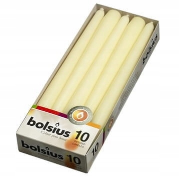 

Bolsius Świeca szpica Kremowa 10szt 245/24 mm