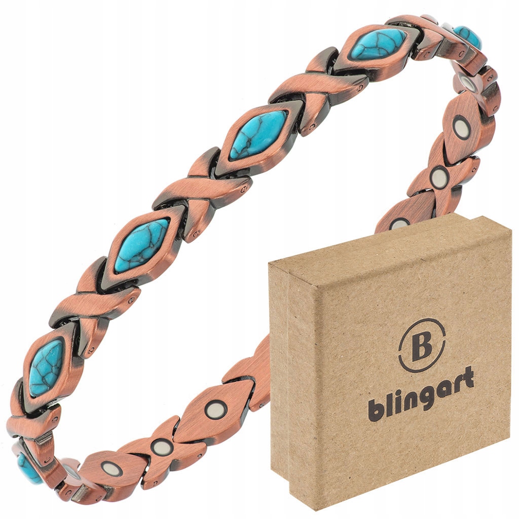 

Bransoletka miedziana magnetyczna Damska turkus