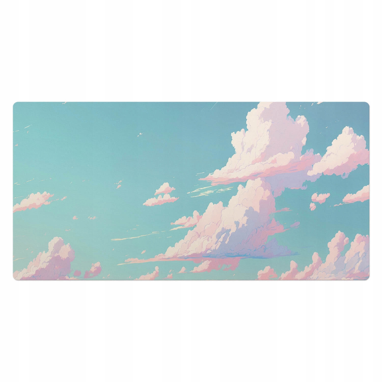 Protiskluzová podložka na psací stůl do kanceláře Obláčky na modrém povrchu 100 x 50 cm