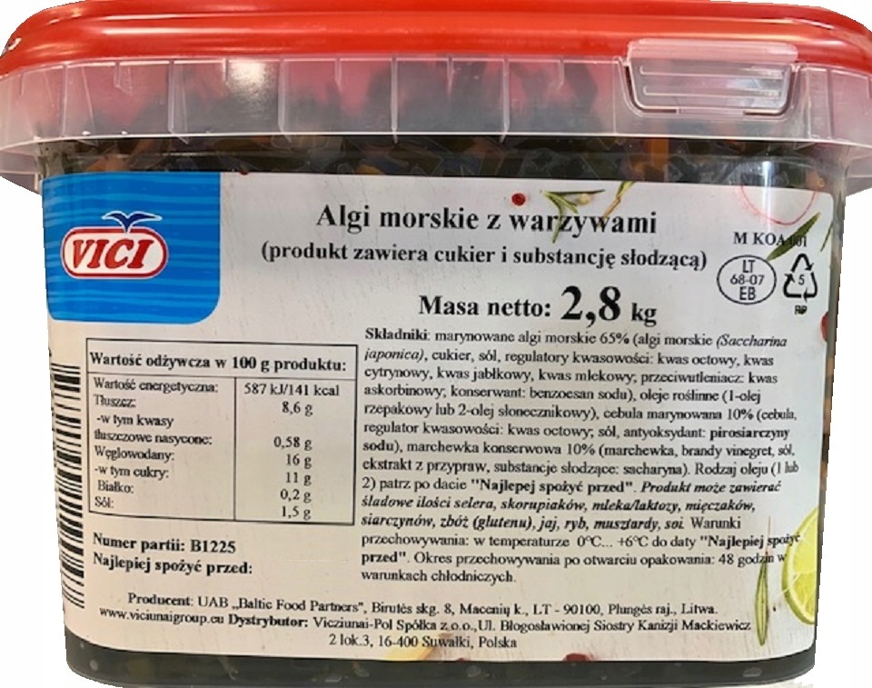 Algi Morskie Z Warzywami 2,8kg VICI
