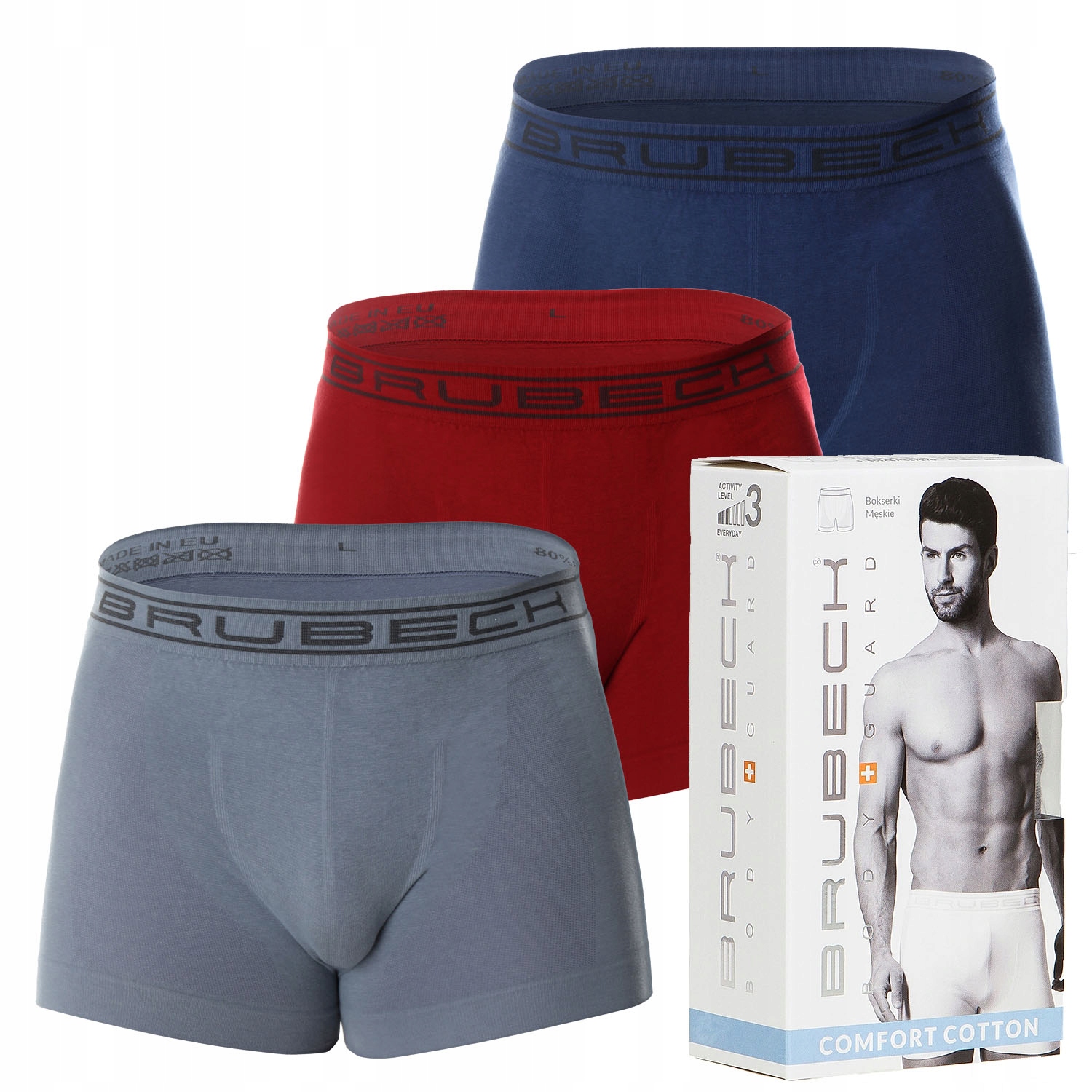 

Majtki Bokserki Męskie Bawełna Cotton Brubeck x3