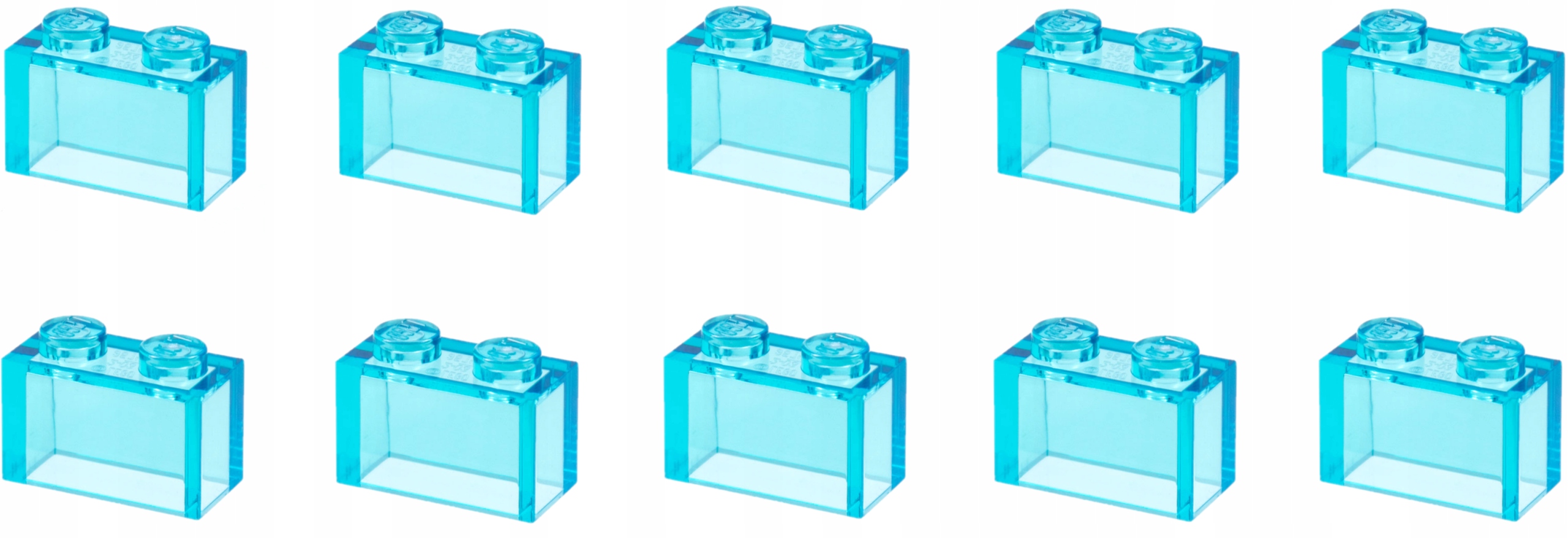 

Lego Klocek 1x2 Trans Light Blue 3065 10szt