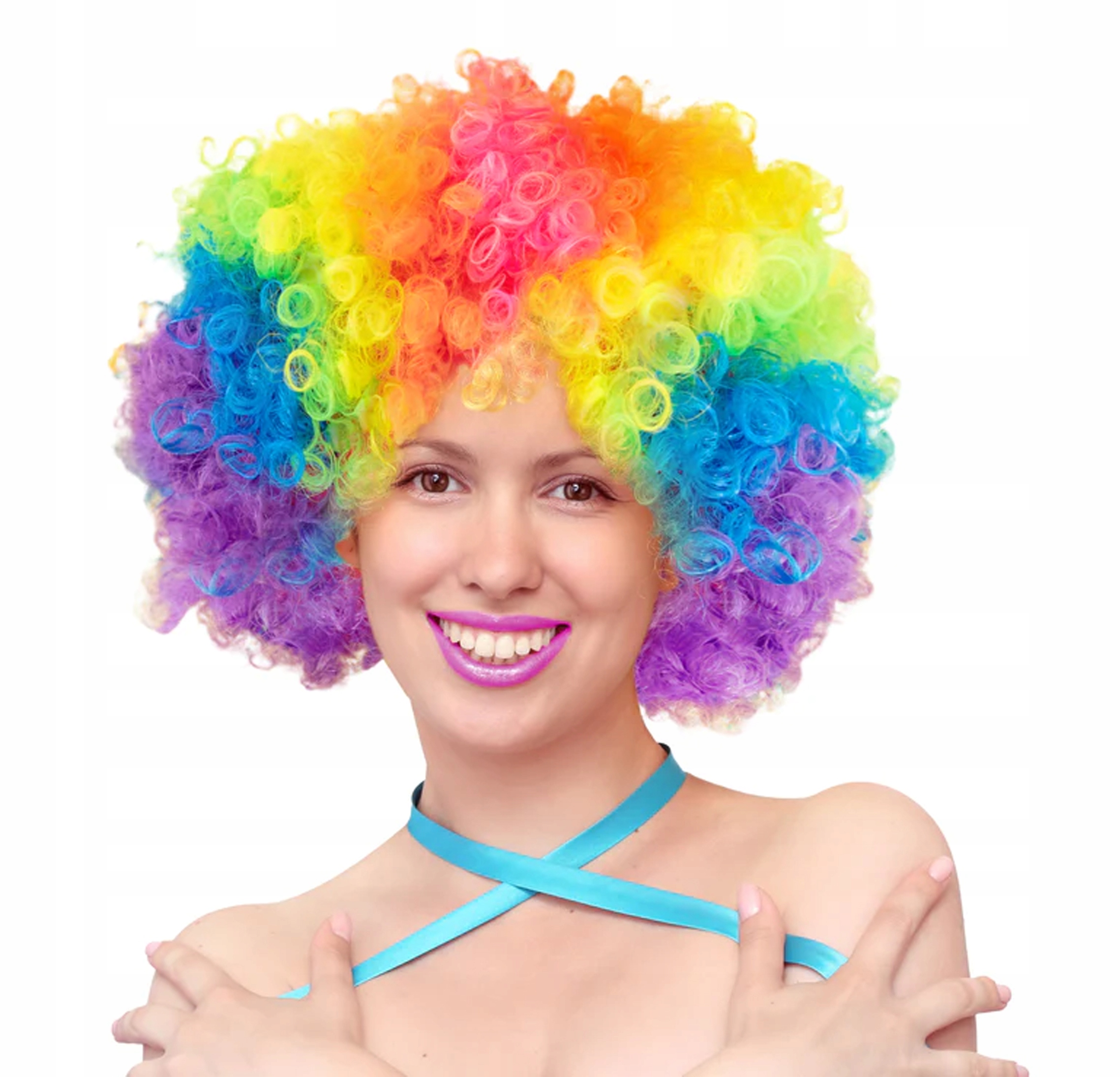 PERUKA IMPREZOWA WŁOSY AFRO MIX KOLOROWA