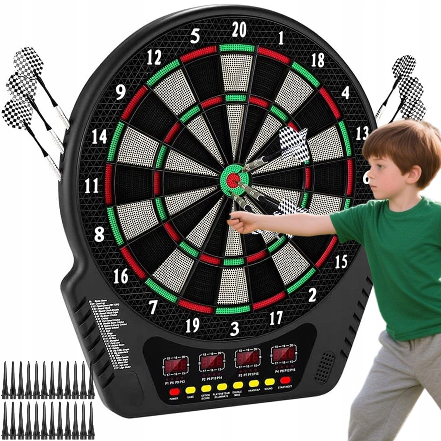 Dart Tarcza Elektroniczna Do Gry Automatyczna Punktacja 6 X Miękkie Strzały