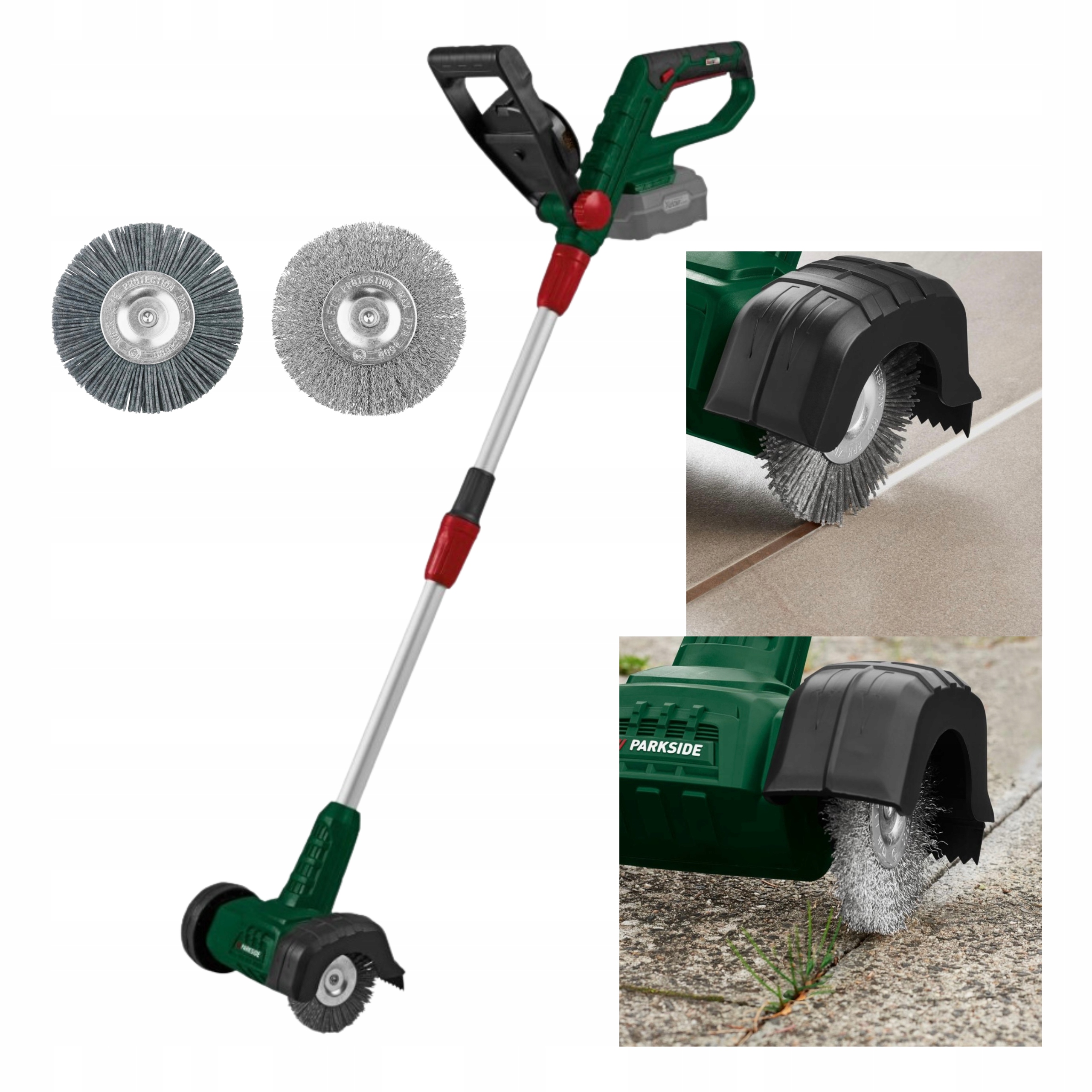 Akumulátorová kefa na čistenie príjazdových kociek pre škáry Parkside 20V