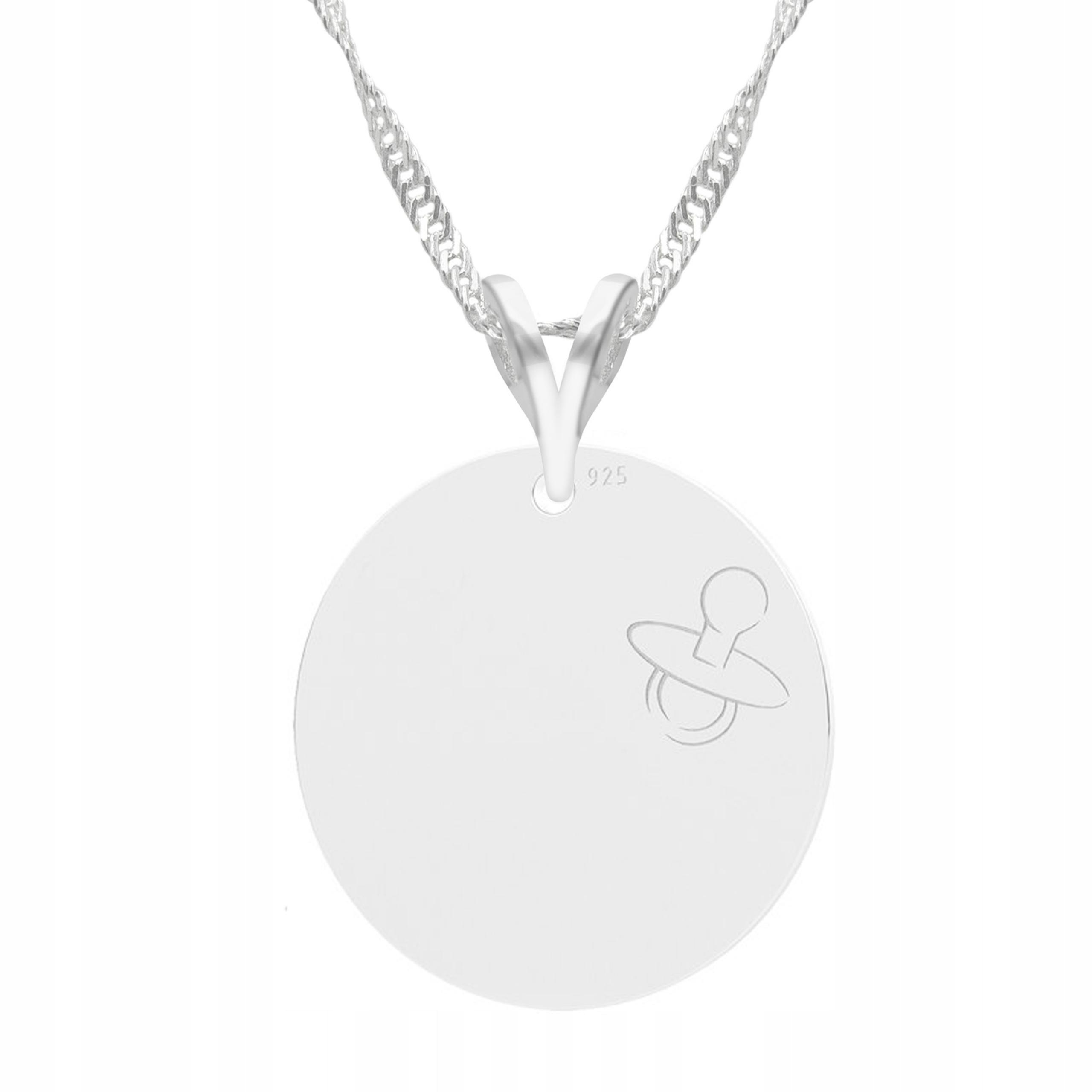 Stříbrný náhrdelník s plíškem a dudlíkem Miminko Dítě Stříbro 925