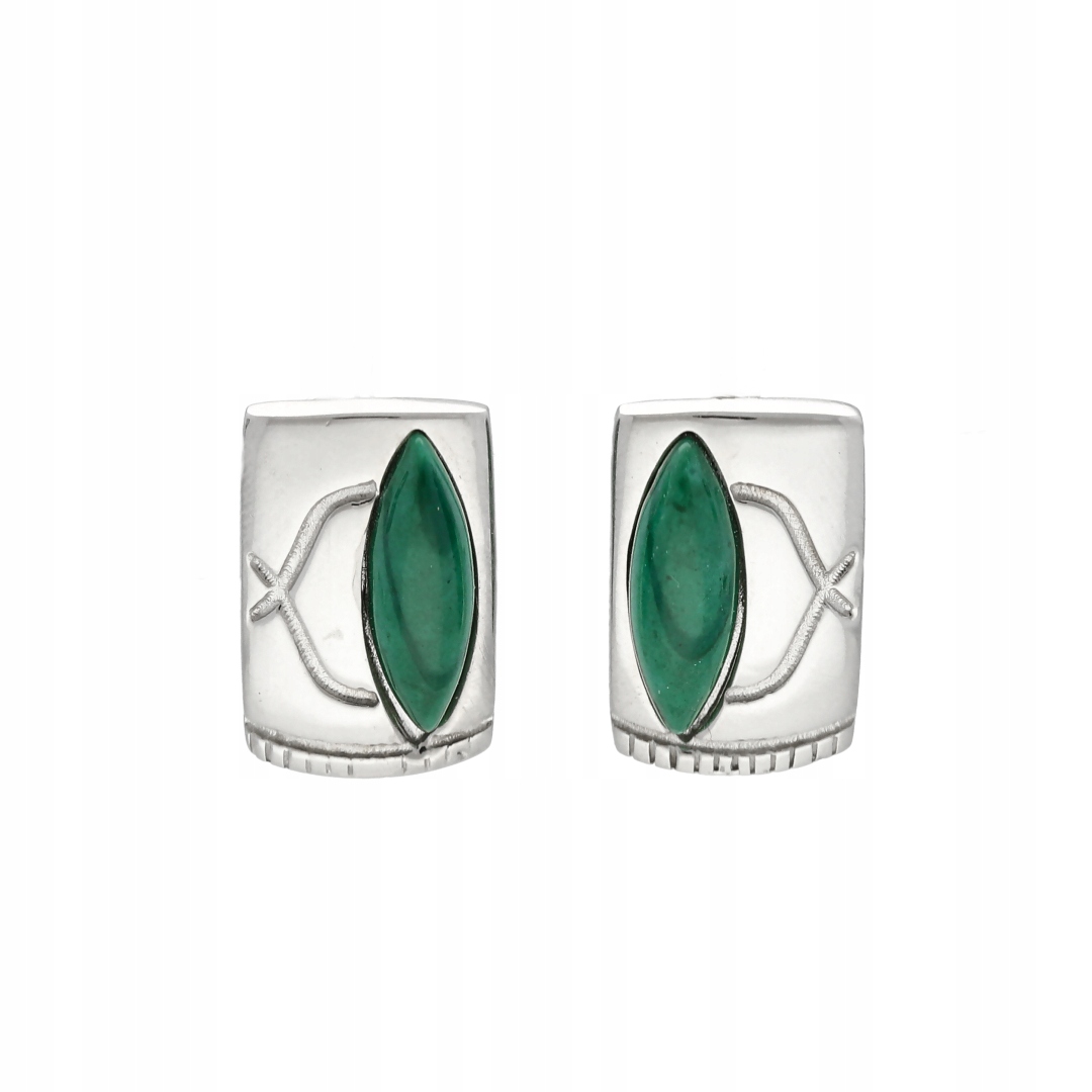 Náušnice s malachitem, stříbro