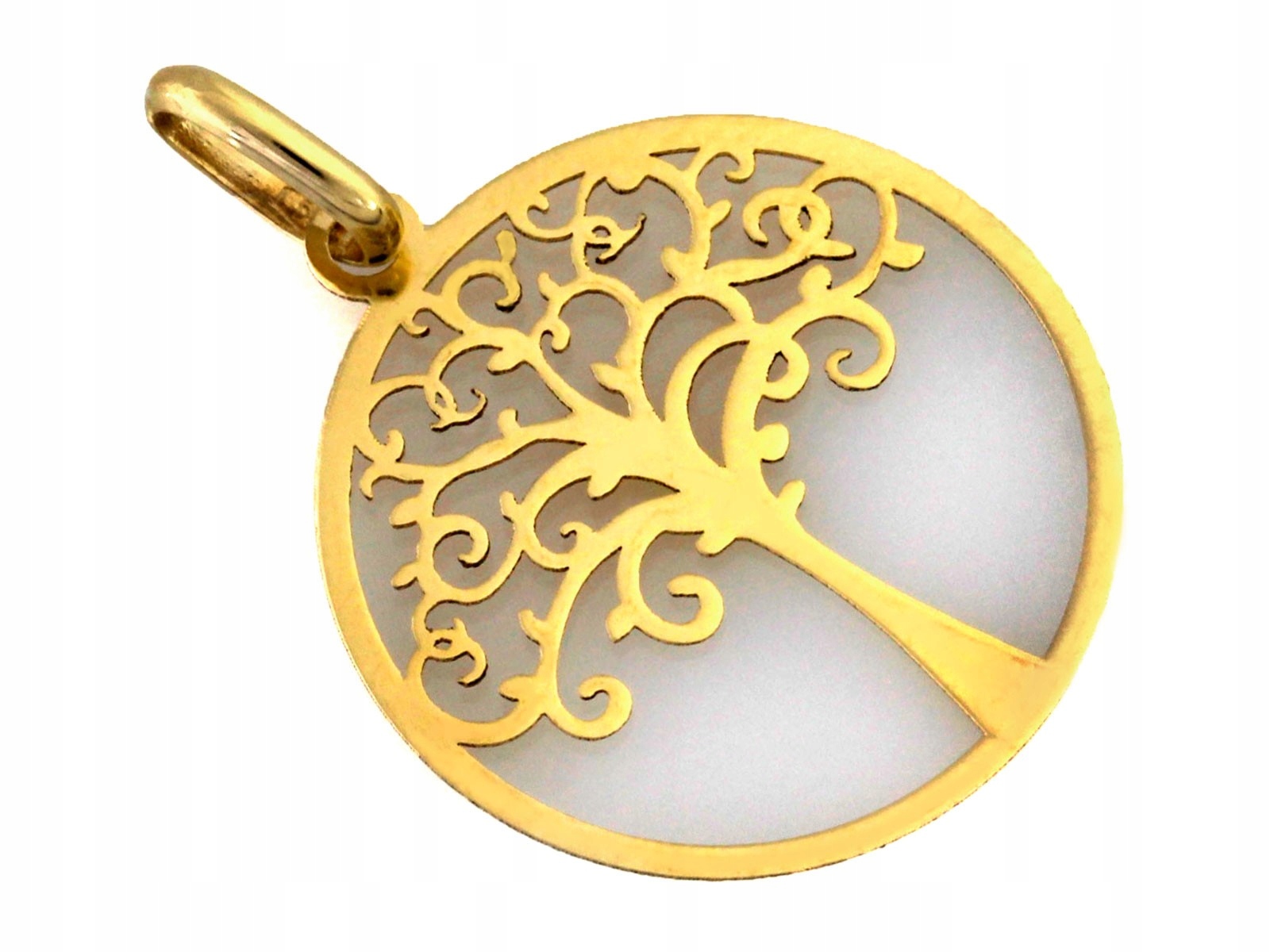 Přívěsek zlatý 585 kulatý strom Štěstí strom života 0.44g Ring