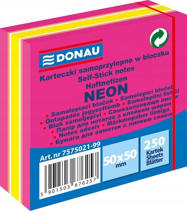 

Karteczki Donau 50x50mm (1x250) mix różowy neon