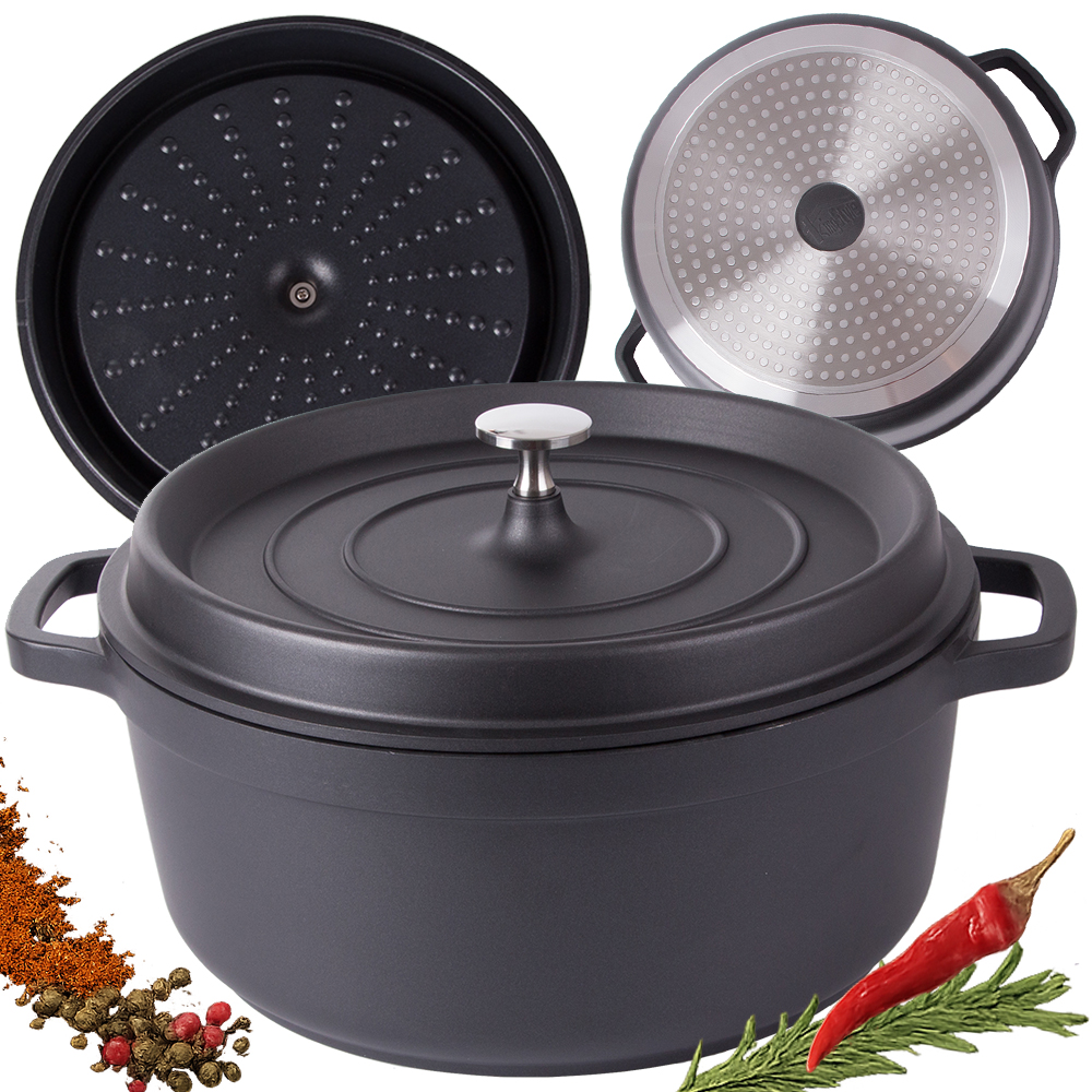 Hrniec Pekáč Na Varenie Non Stick Indukcia Plyn Pokrievka 7L