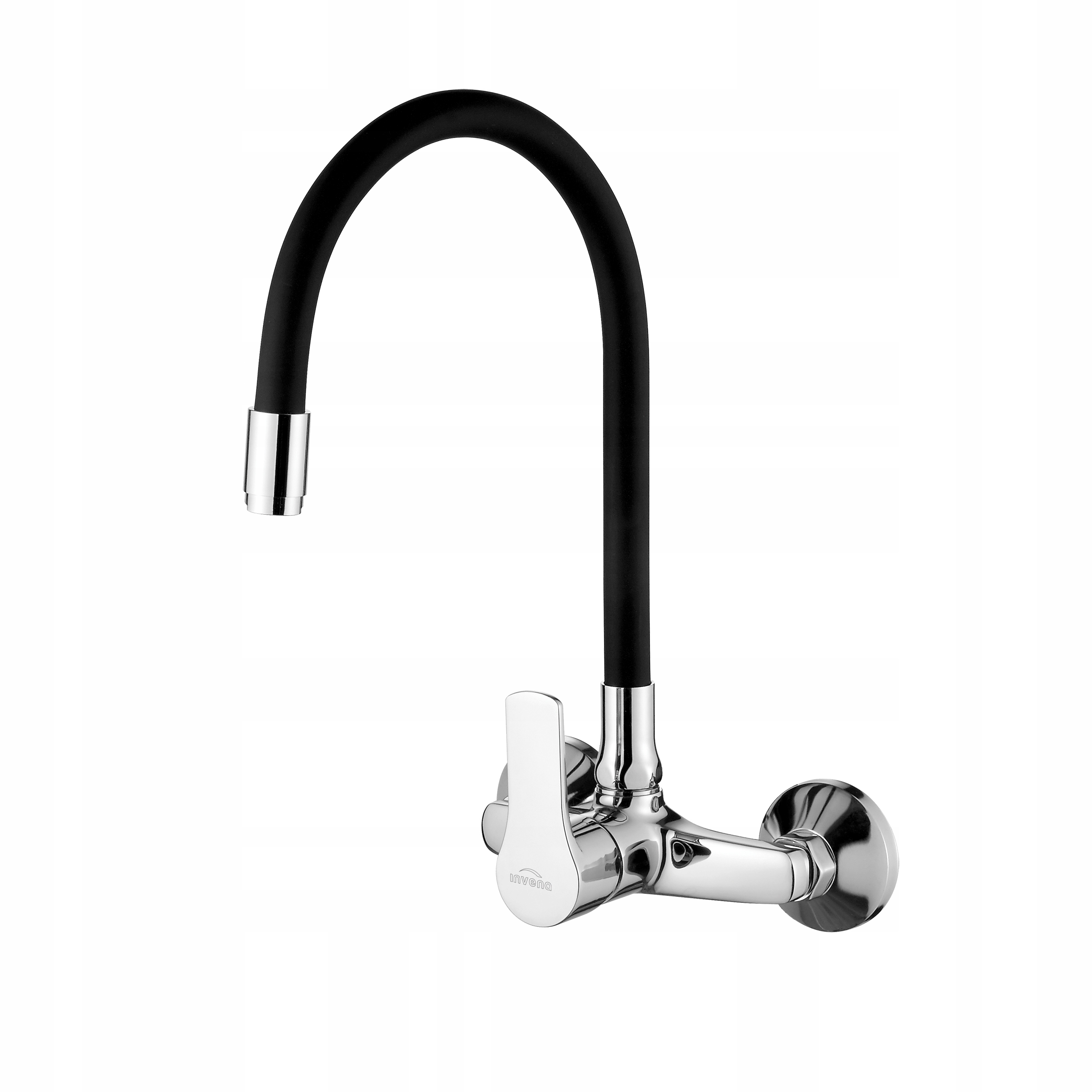 Kuchynská nástenná batéria Invena Verso čierna, strieborná