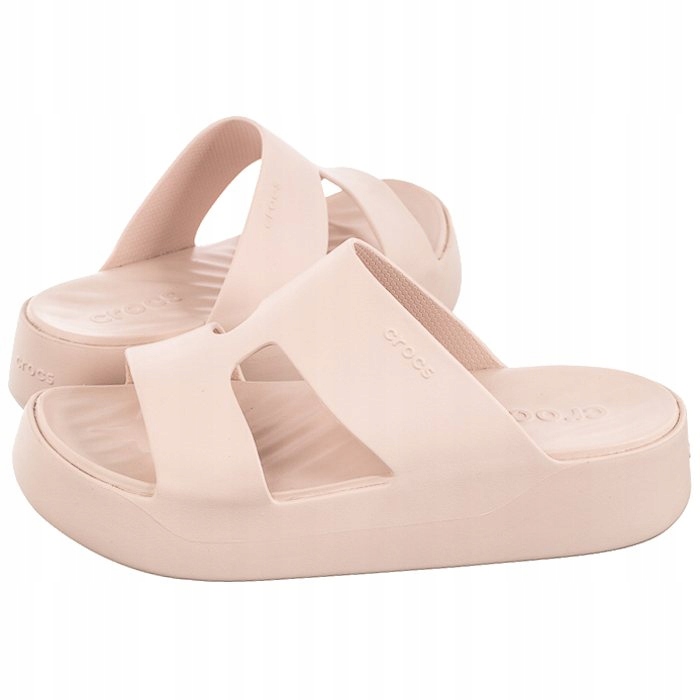 Boty Nazouváky Crocs Getaway Platform H-Strap Quartz 209409-6UR Béžové