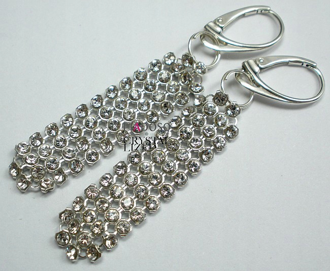 Krystaly Náušnice Crystal Mesh Stříbro Certifikát