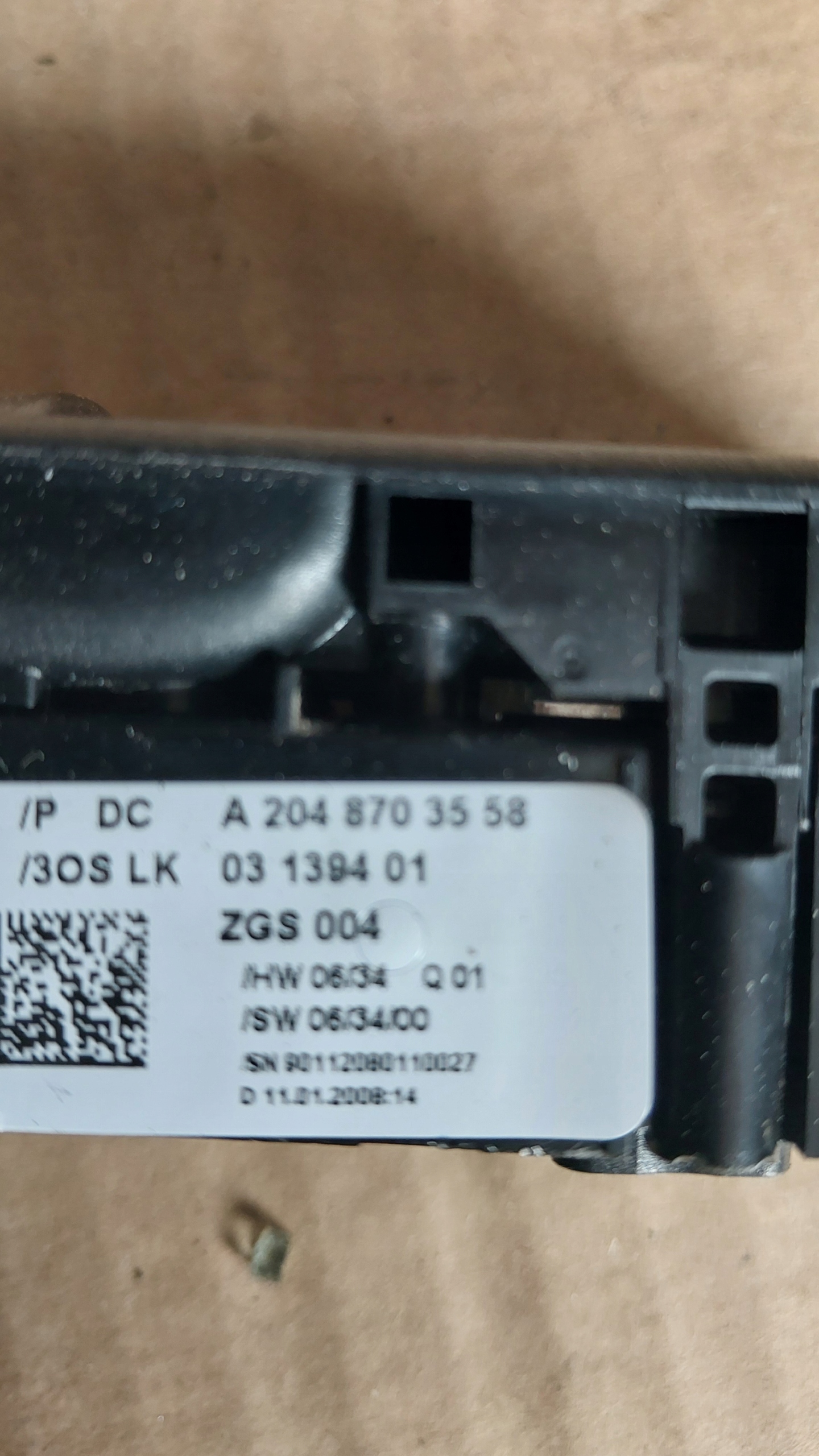 PANEL window control switch of mirrors MERCEDES GLK X204 W204 A2048703558 EU