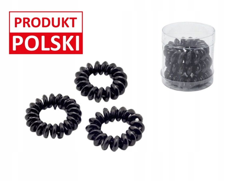 Gumki do włosów sprężynki 3szt Czarne Marka Inna marka