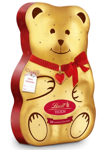 Lindt Adventní Kalendář Teddy 3D 240g Vánoce Mikuláš Medvídek 2026 Čokolády