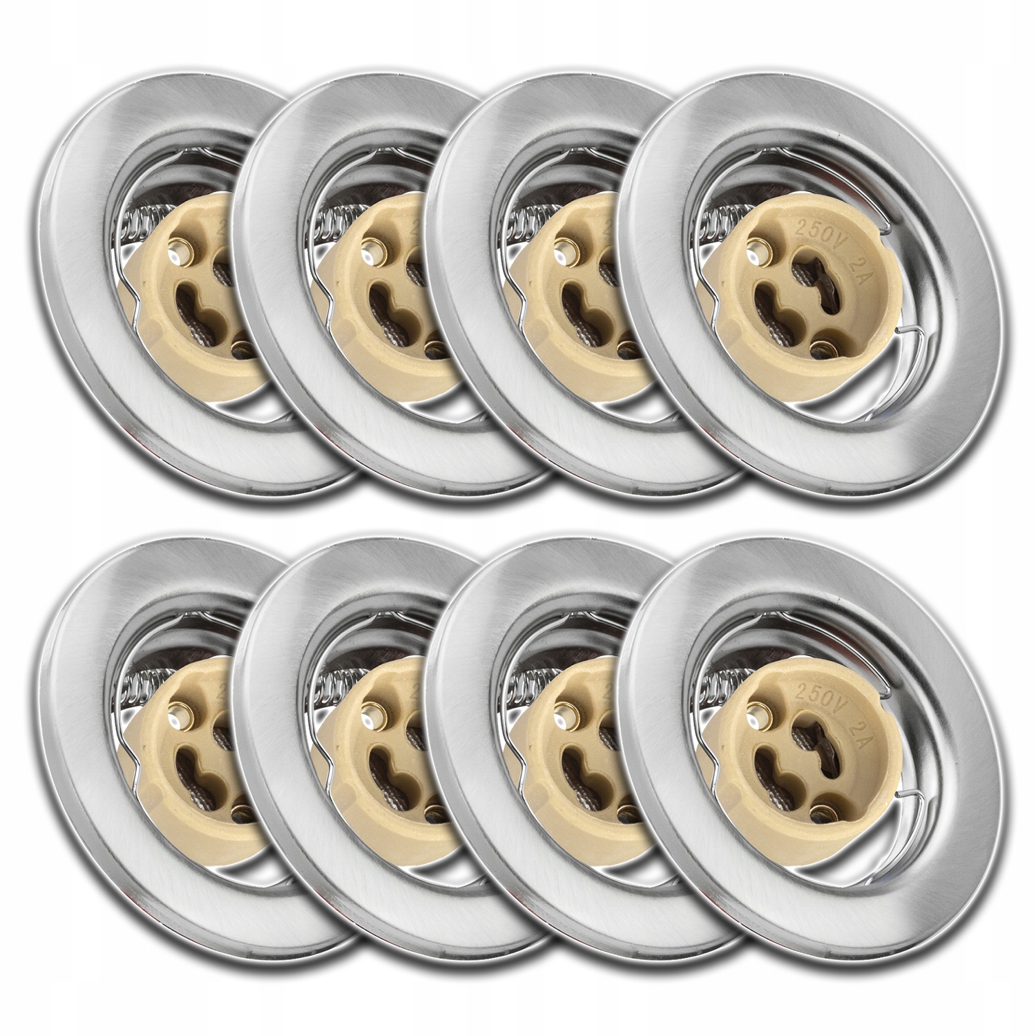 8x Kulaté Stropní Svítidlo S Očkem Pro Montáž Pod Omítku Zásuvka GU10