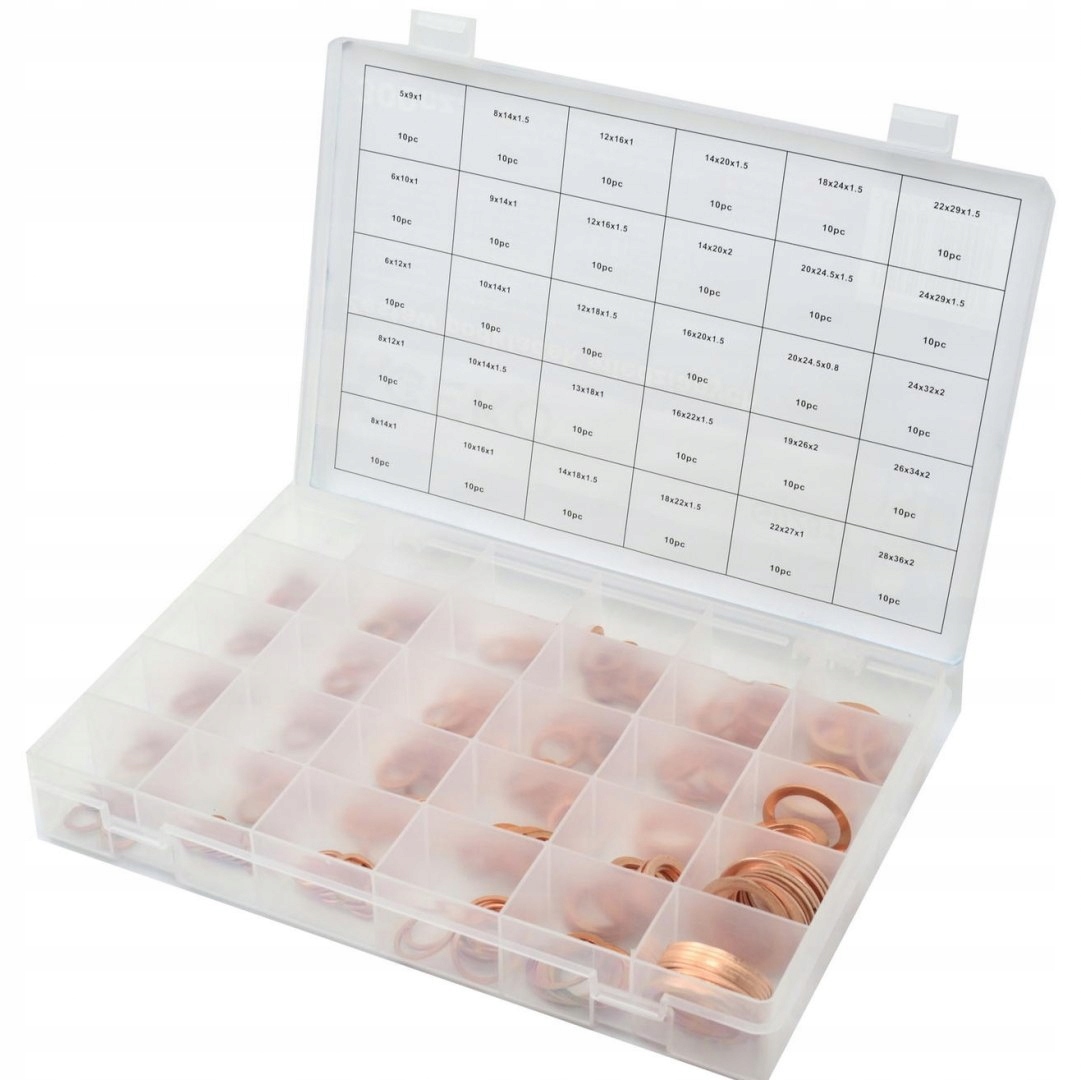 ZESTAW PODKŁADKI MIEDZIANE 300szt PODKŁADKA GEKO Kod producenta G02811