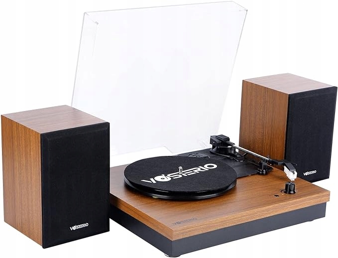 Vinylový Gramofon Vosterio Bluetooth 15W Hifi Aux Retro Reproduktory
