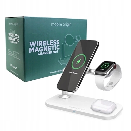 Indukční Nabíječka Mobile Origin 3V1 pro Apple iPhone AirPods Watch 15W