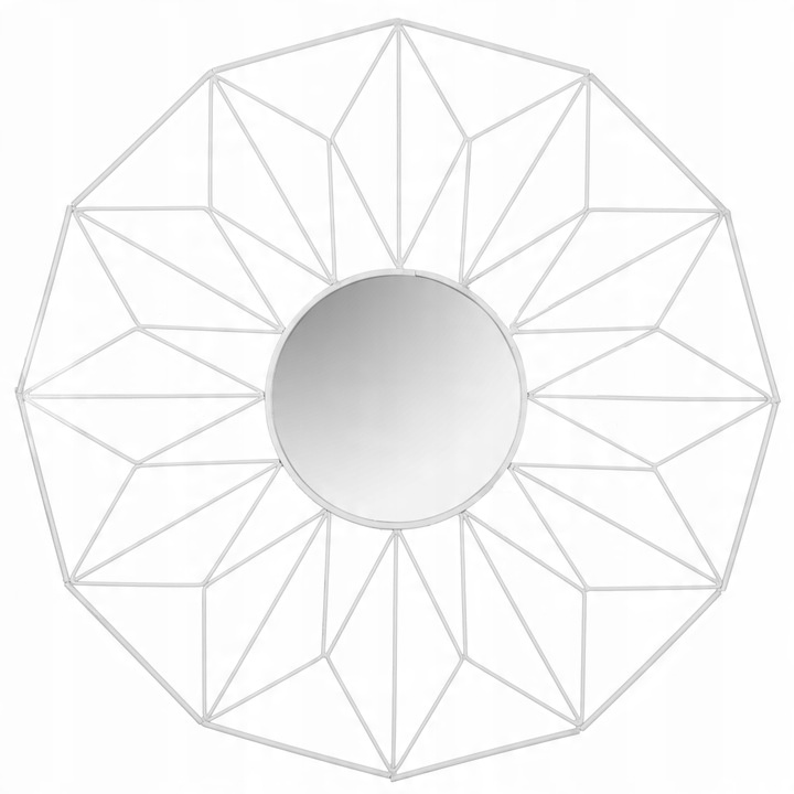 

Lustro Geometryczne Dekoracyjne Białe 58 cm