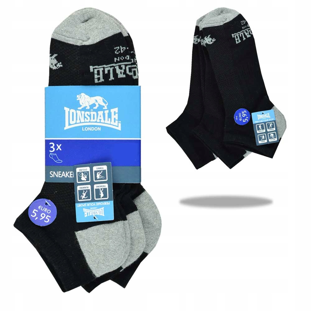 

Lonsdale Stopki Treningowe 3pary 35-38 LNS09_101