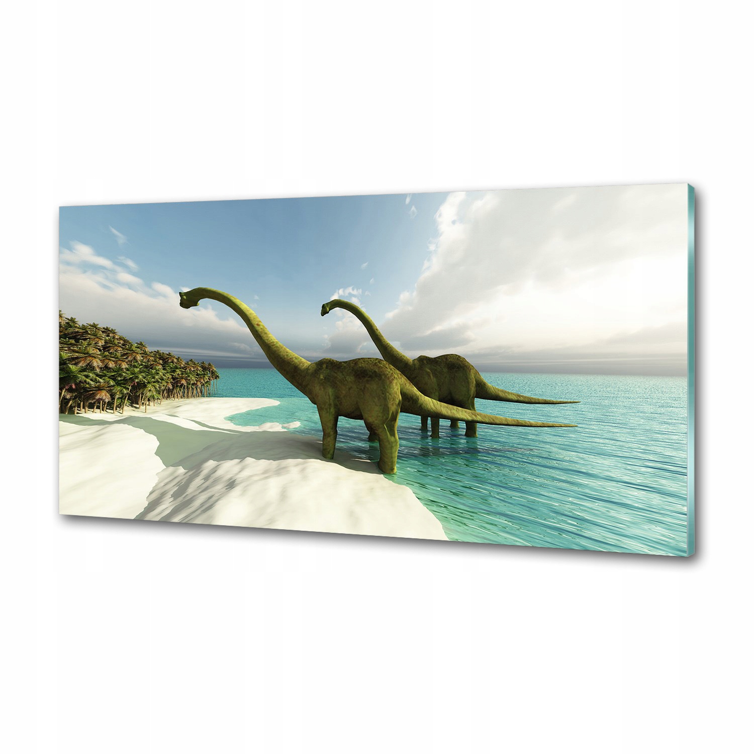 Kuchyňský panel Dinosauři na pláži 120x60 Lepidlo