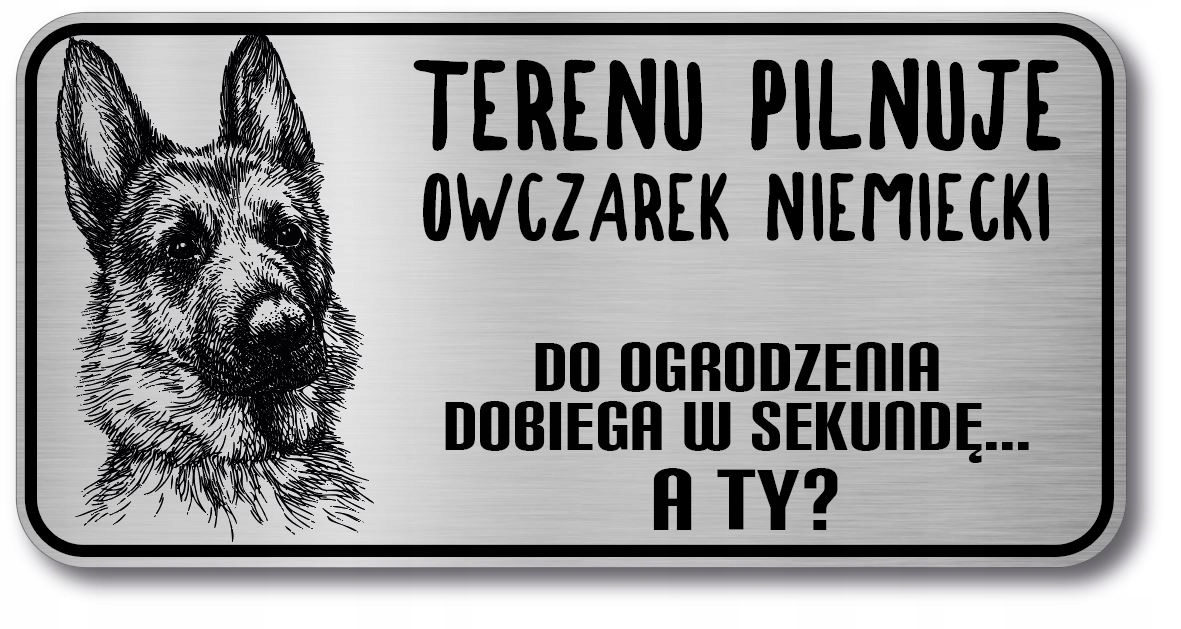 

Tabliczka uwaga pies Owczarek Niemiecki