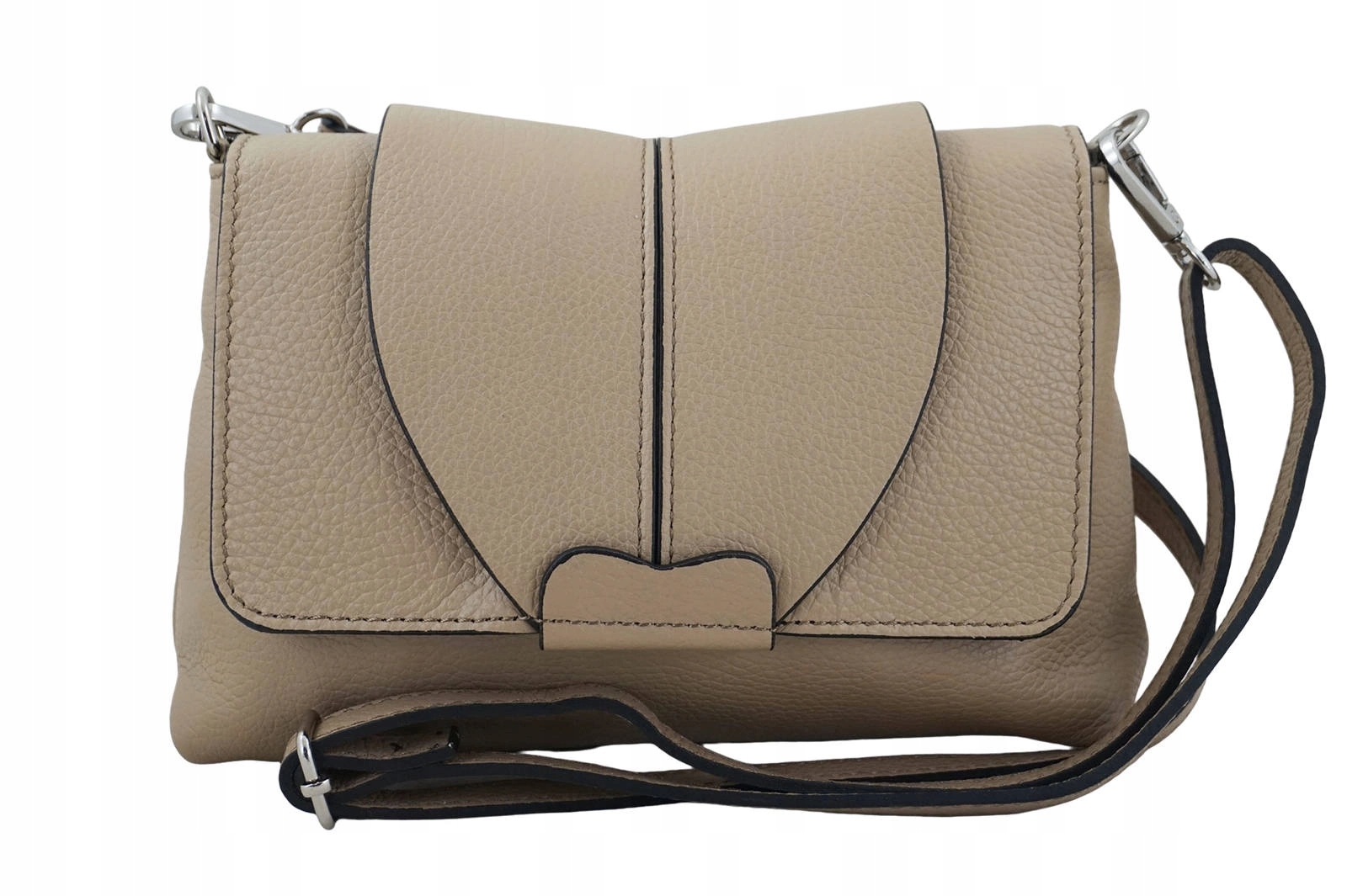 Elegantní dámská večerní kabelka z přírodní kůže béžová