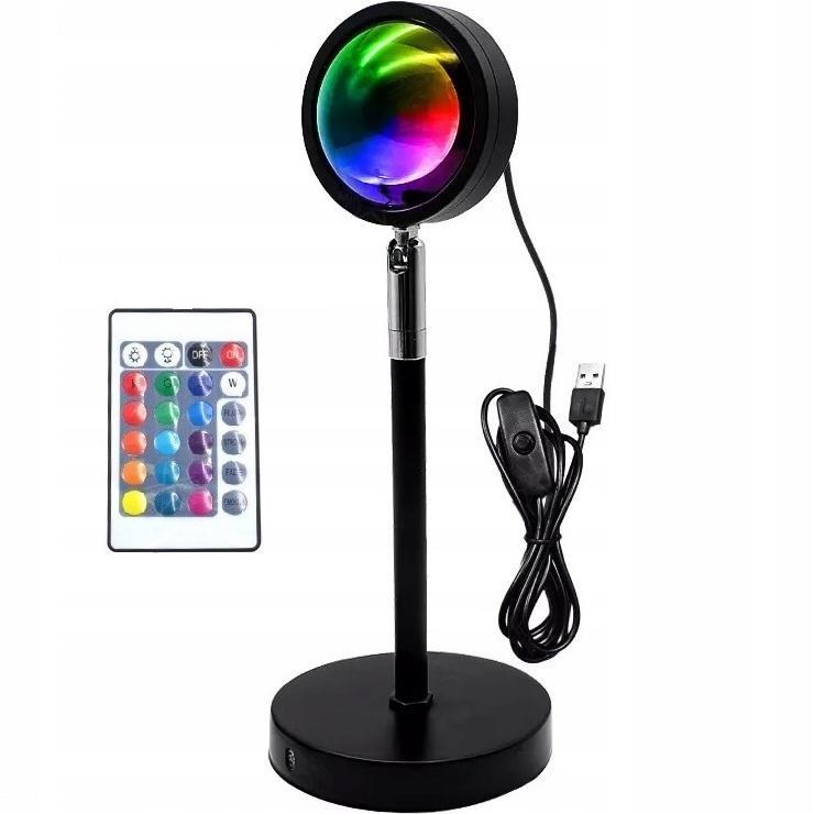 

Lampa Sunset Rgb wielokolorowa Tło zdjęć Pilot
