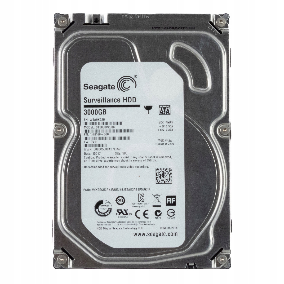 Pevný disk Seagate Surveillance 3TB 5.9K 64MB Sata III 3.5'' ST3000VX006