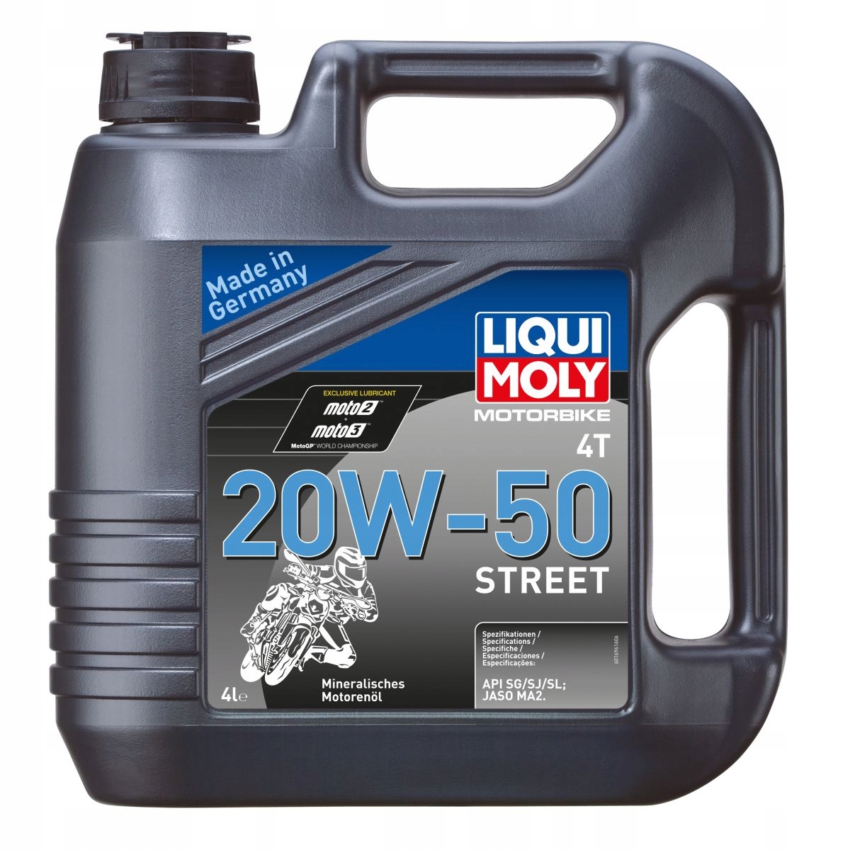Olej 4T Liqui Moly Street 20W50 4 l 1696 minerálny sada pre vodiča #35