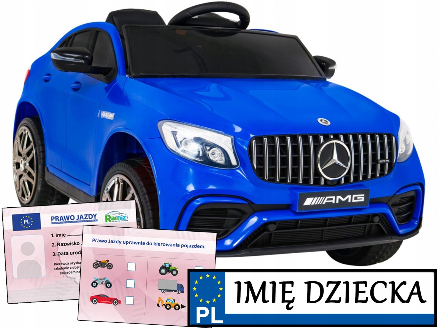 Autko Dla Dzieci na akumulator Mercedes Glc 63S 4x4 Rejestracja Imię pilot