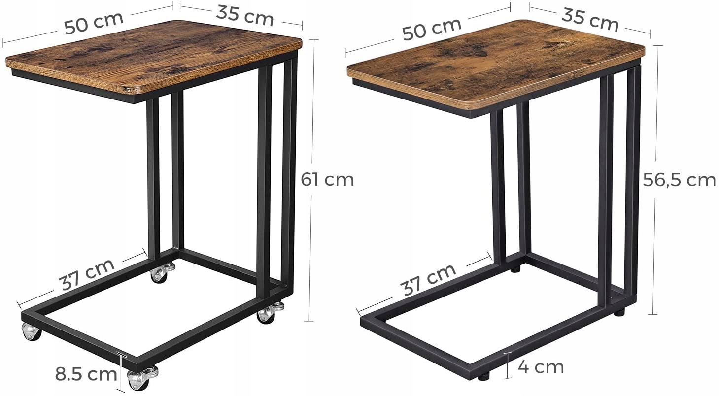 STOLIK KÓŁKA INDUSTRIALNY LOFT RUSTYKALNY VINTAGE Wykończenie półmatowe