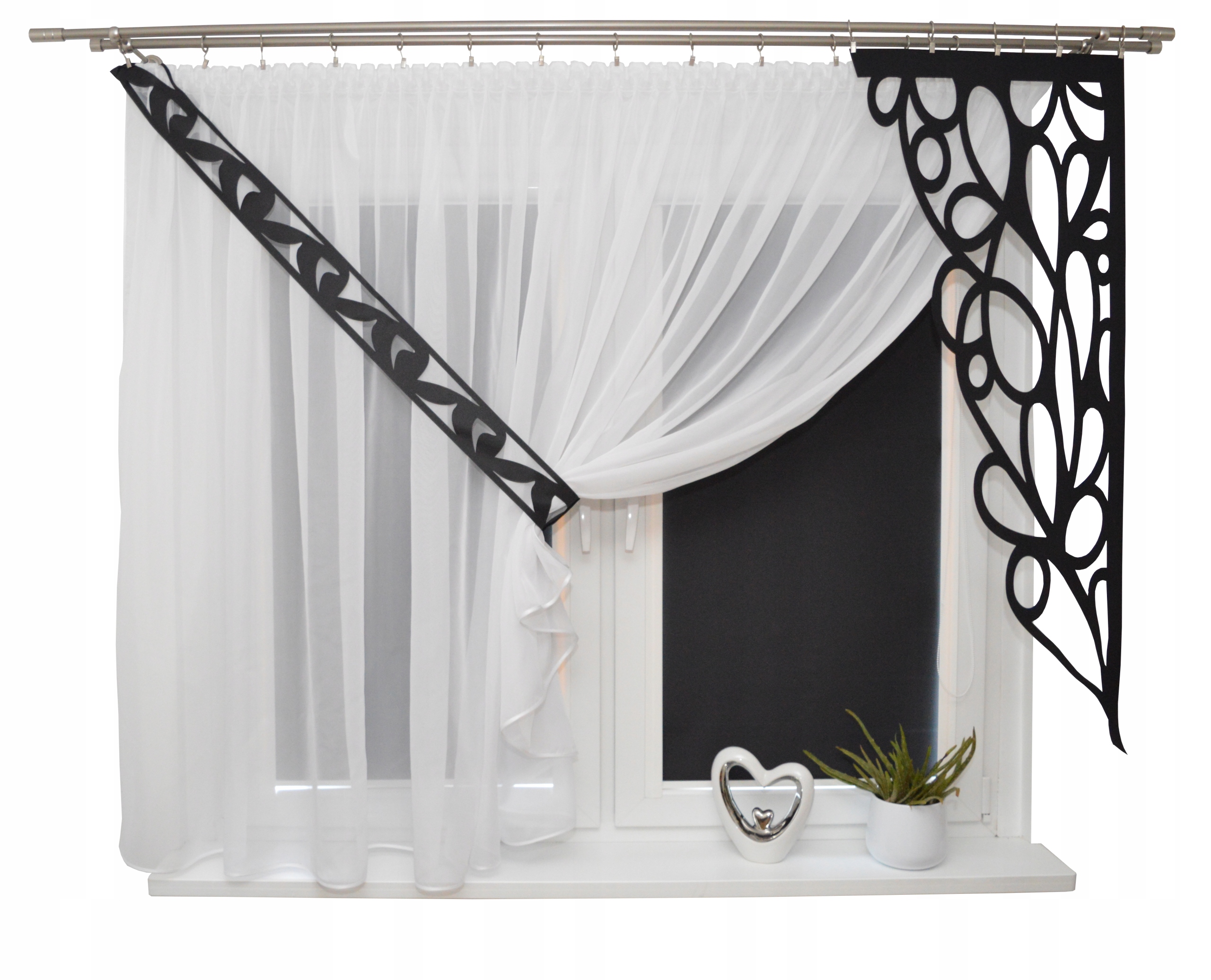 

Firana Nowoczesna salon sypialnia Ażur 2 czerń