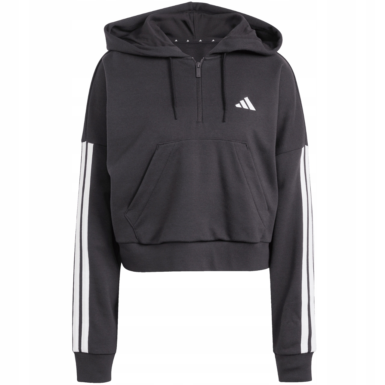 Mikina adidas s kapucí Krátká bavlněná sportovní mikina vel