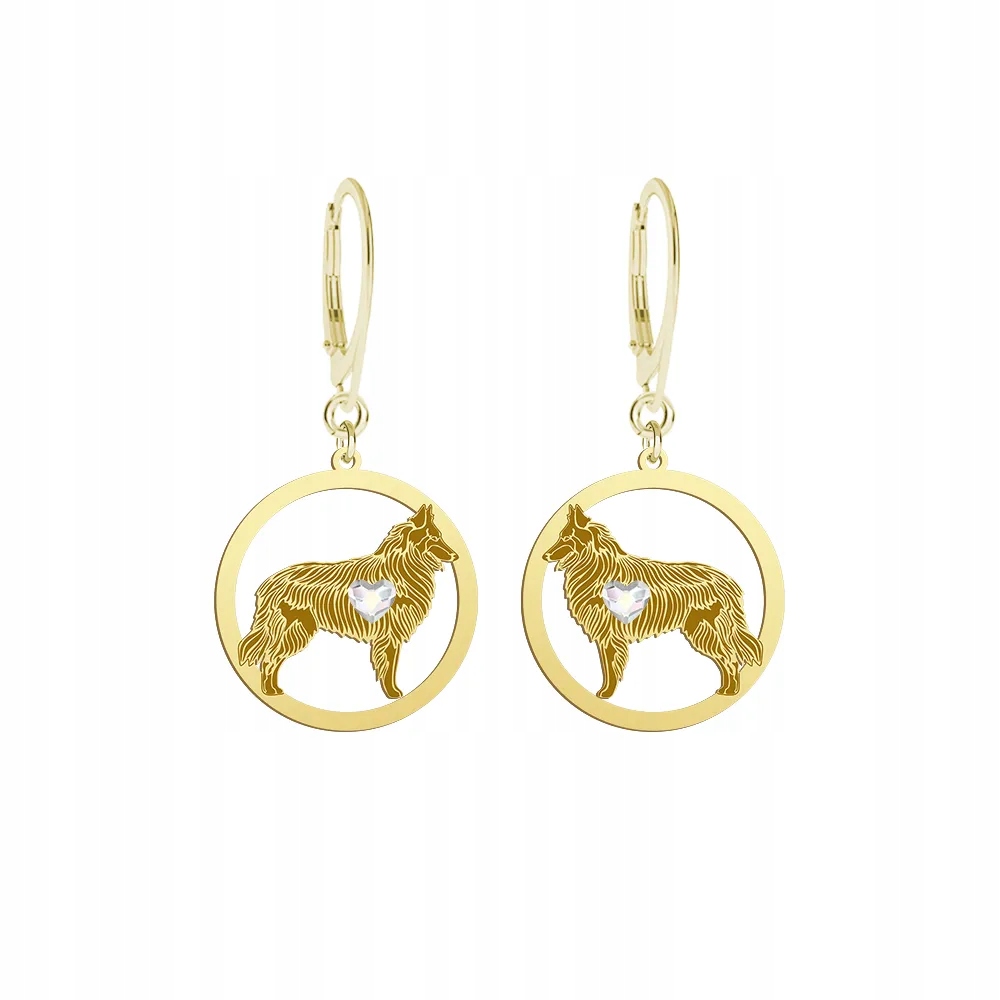Náušnice Zlaté se psem 925 Belgický ovčák Groenendael Šperky Gravírování