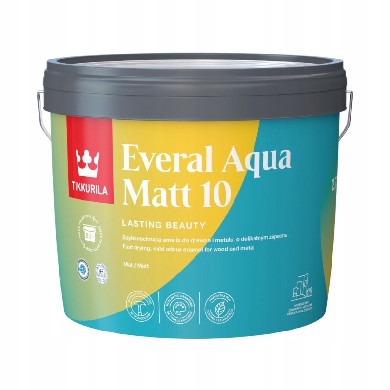 Tikkurila Everal Aqua Matt [10] Grey Tmavé 2,7 L