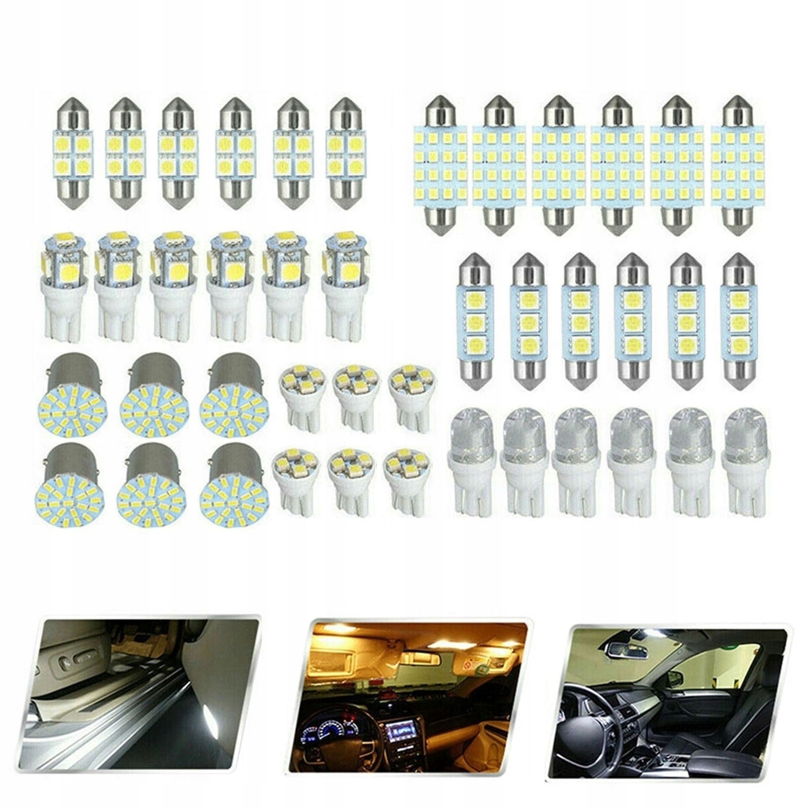 Żarówki Led T10 42 Smd 6500K 150LM białe zimne 12V Do wnętrza, 1 szt.