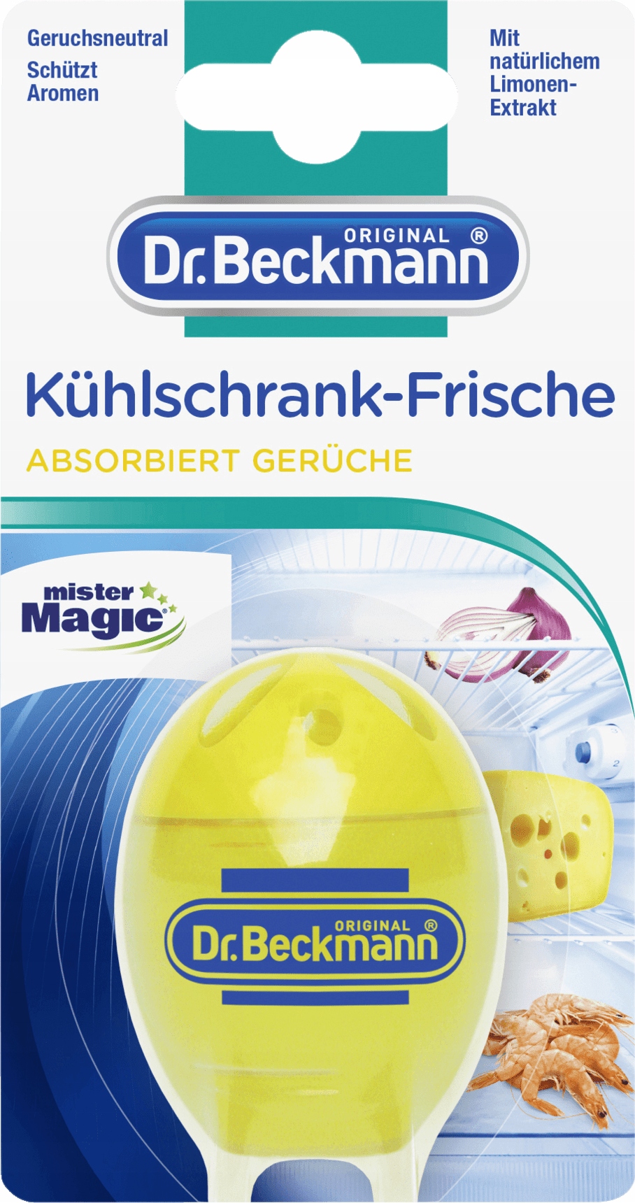 Dr Beckmann Odświeżacz do lodówek 40g pochłania zapachy Lemon cytrynowy
