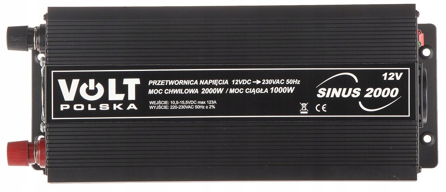 PRZETWORNICA NAPIĘCIA CZYSTY SINUS 12/230V 2000W Moc użytkowa 2000 W