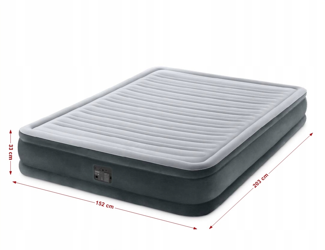 Materac do spania 152x203x33cm+ pompka 67770 Intex Typ dwuosobowy