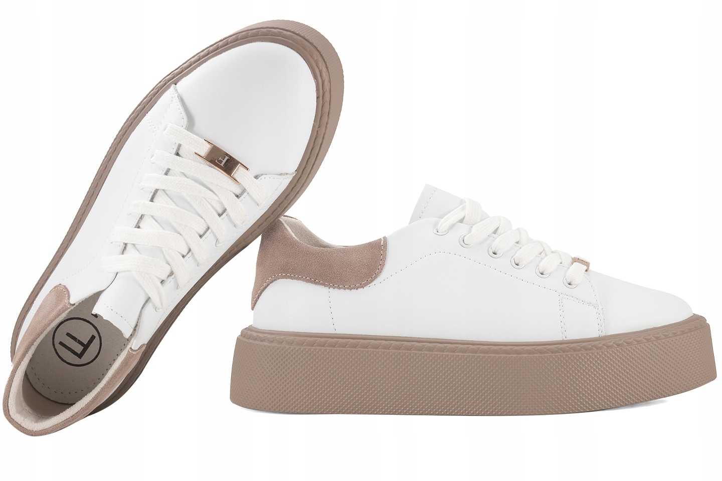 Filippo DP6119 Dámské Tenisky Na Platformě, Kožené, bílé, 36