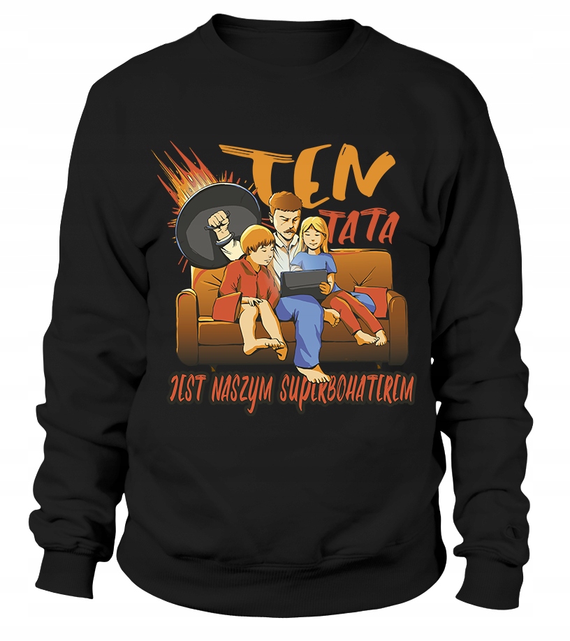 Pánská Mikina Tento táta je náš superhrdina XL Černá pro něj chlapa